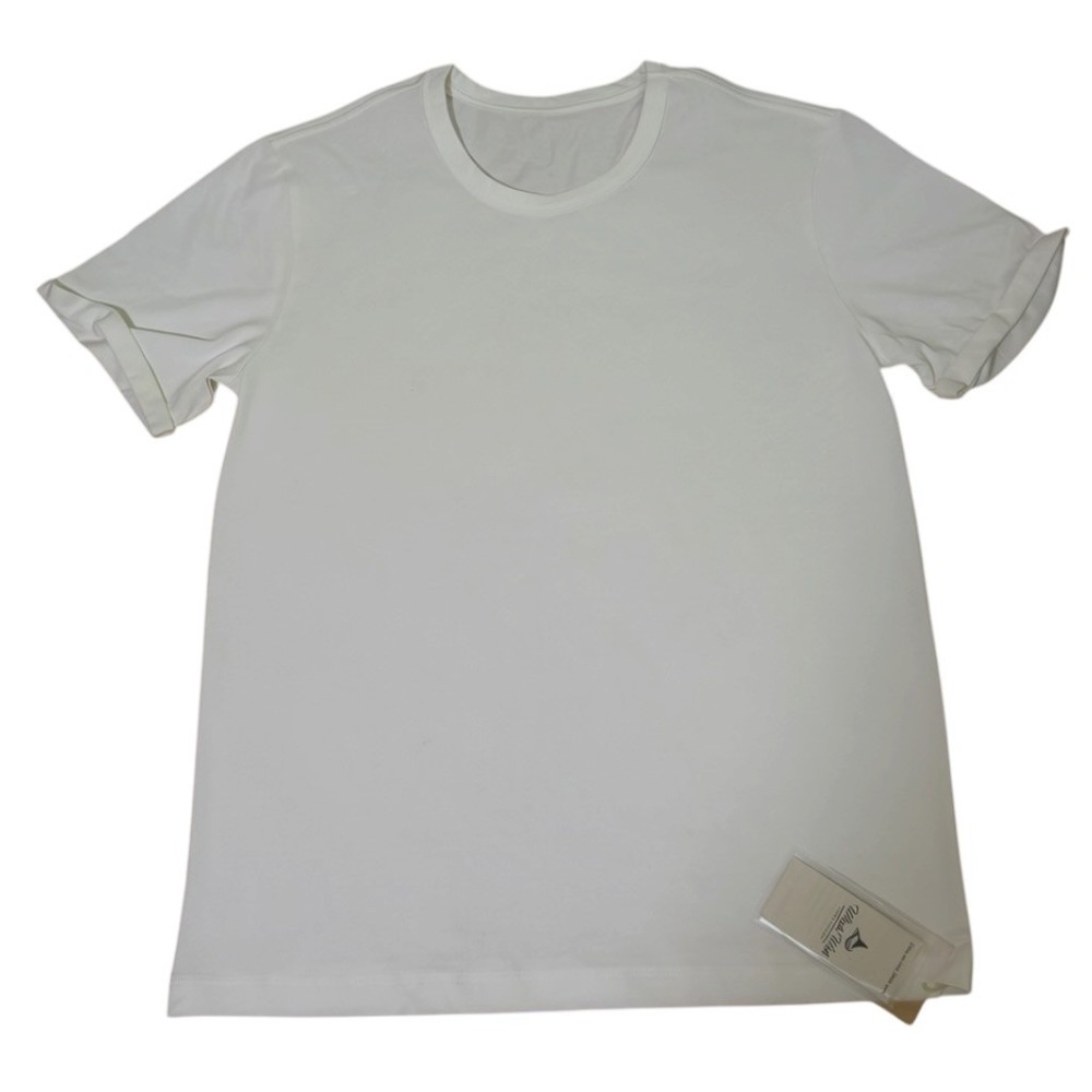 Whale Wish Crew Neck T Shirt Men Size Large‎ White NWT 100% Cotton Retro